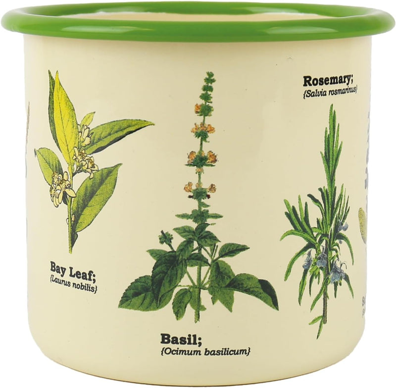 Enamel Plant Pot - Herbs