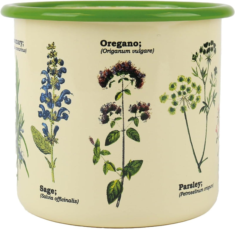 Enamel Plant Pot - Herbs