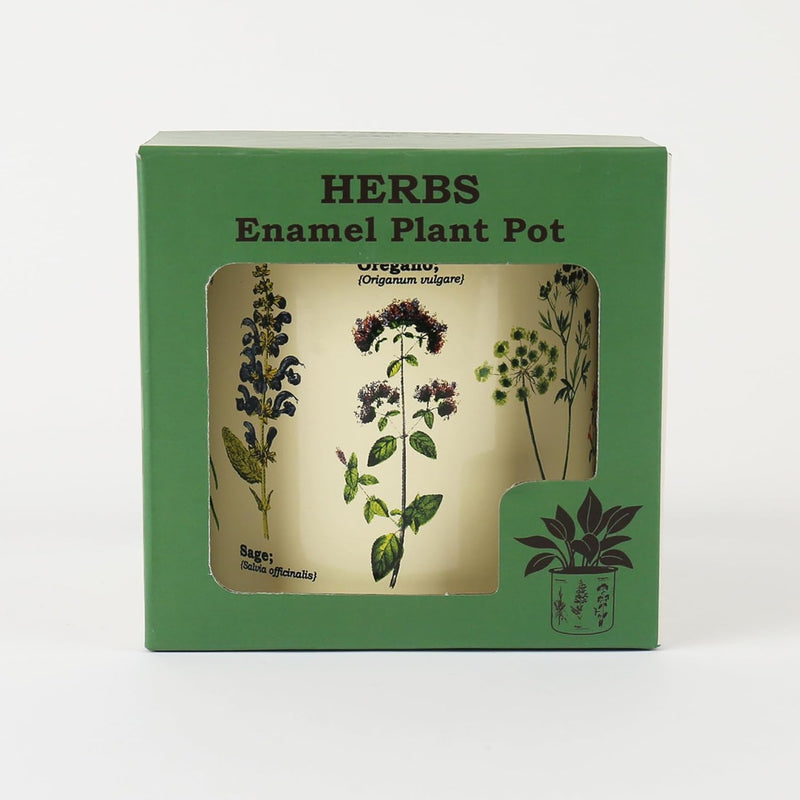 Enamel Plant Pot - Herbs