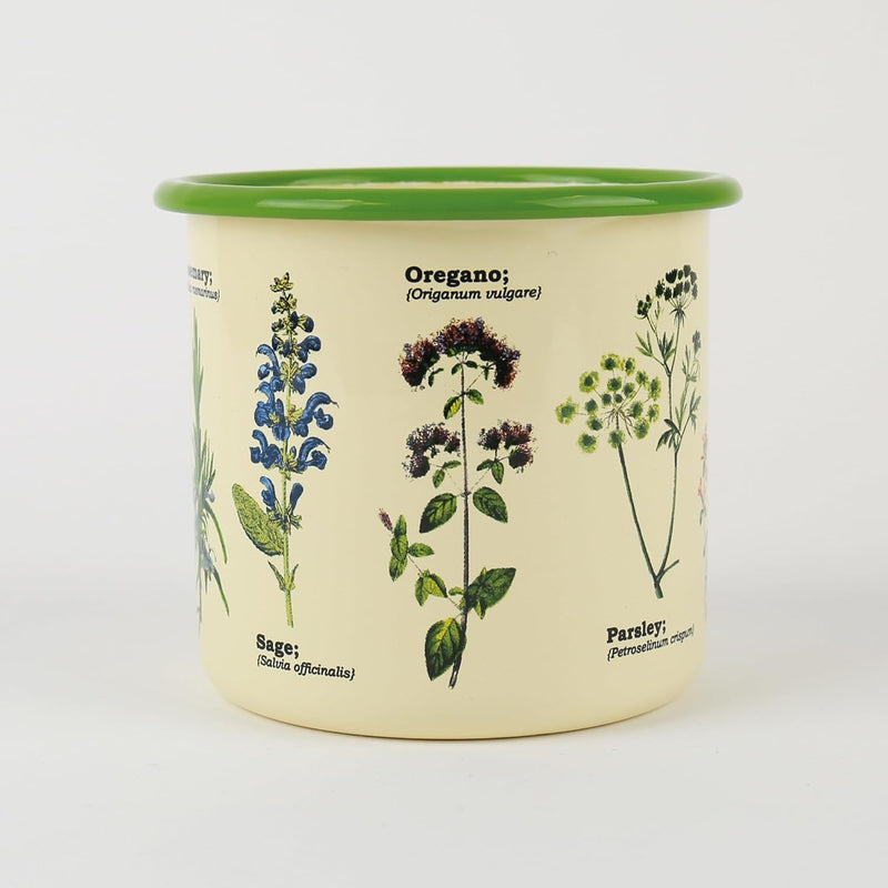 Enamel Plant Pot - Herbs