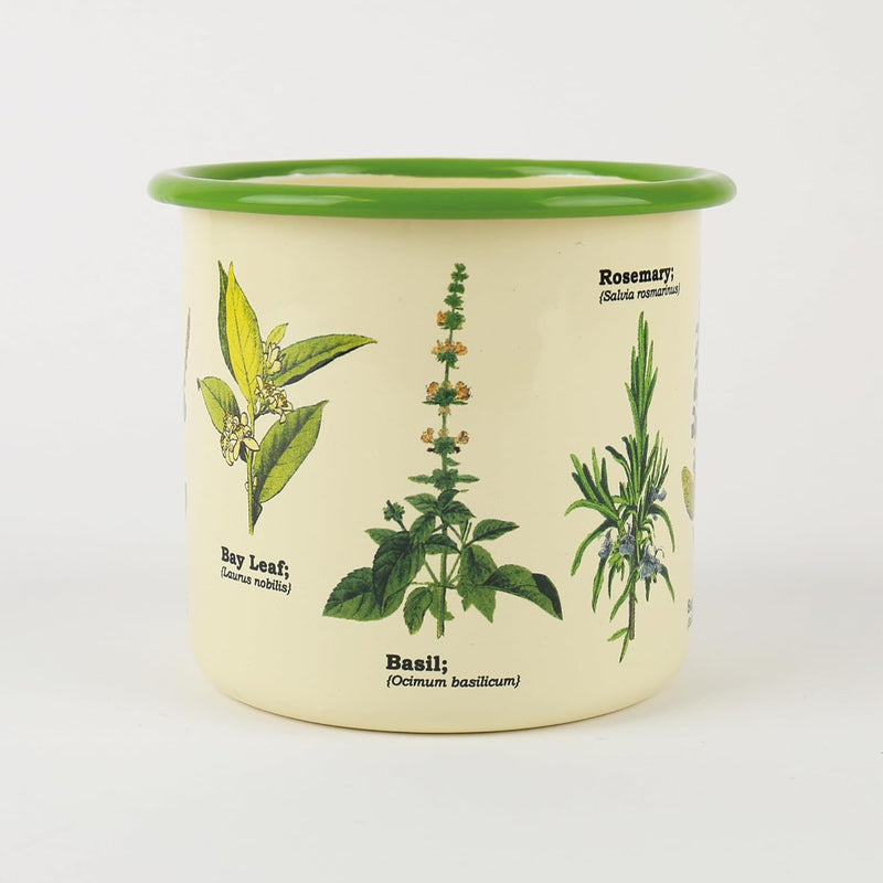 Enamel Plant Pot - Herbs