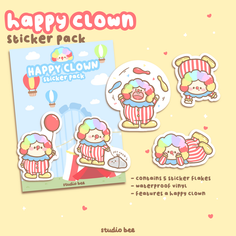 Happy Clown Sticker Pack (5 pcs)