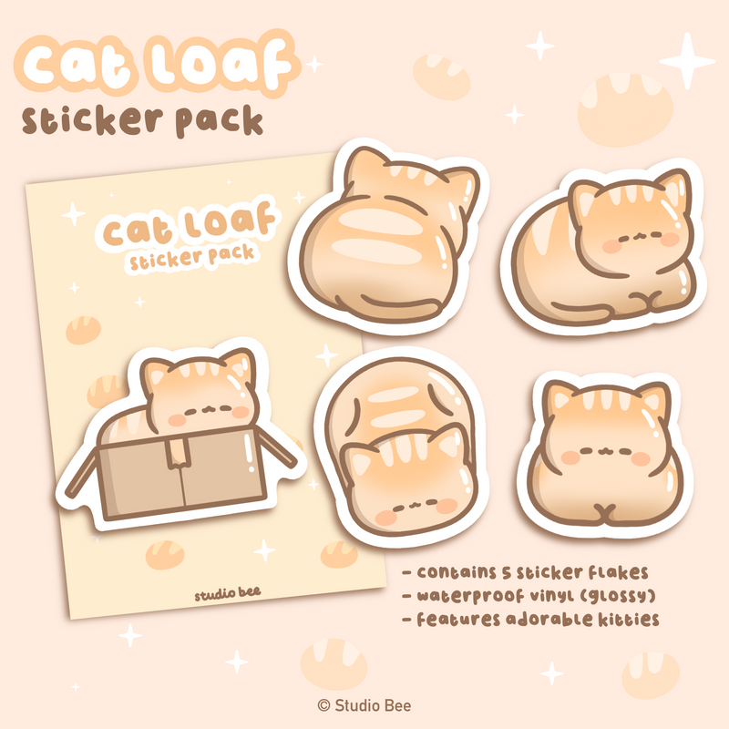 Cat Loaf Sticker Pack (5 pcs)