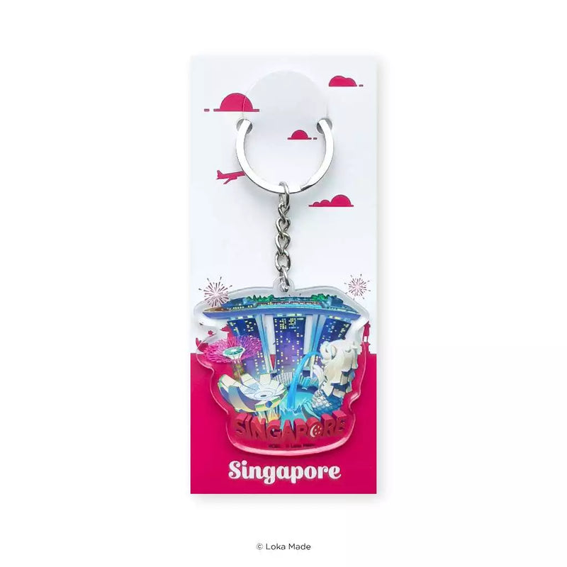 Singapore Keychain - Fantasy View of Singapore