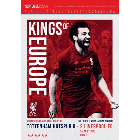 Liverpool FC 2025 A3 Deluxe Calendar