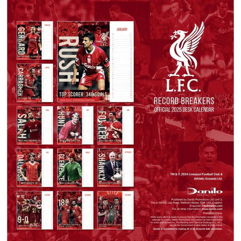 Liverpool FC 2025 Desk Easel Calendar