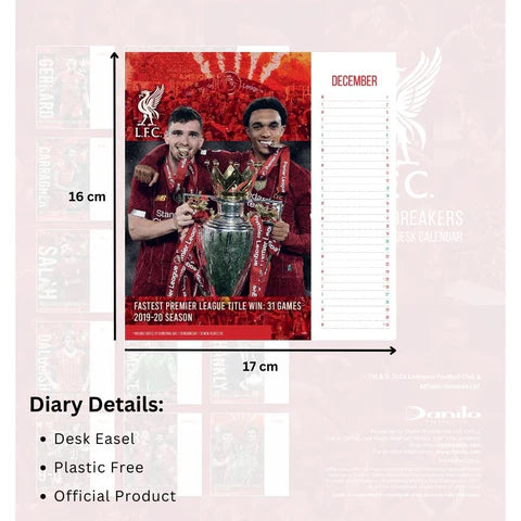 Liverpool FC 2025 Desk Easel Calendar