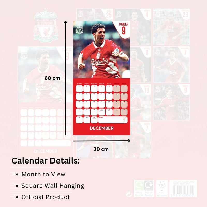 Liverpool FC Legends 2025 Square Calendar