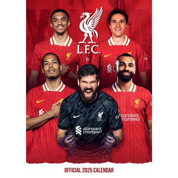 Liverpool FC 2025 A3 Wall Calendar - Plastic Free