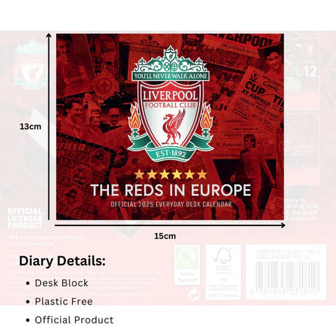 Liverpool FC 2025 Desk Block Calendar