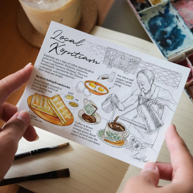 Lokapedia Singapore Postcard - Local Kopitiam