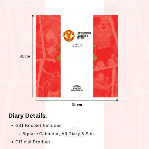 Manchester United FC 2025 Calendar & Diary Musical Gift Box