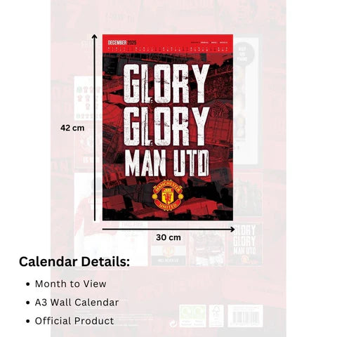 Manchester United FC 2025 A3 Deluxe Calendar