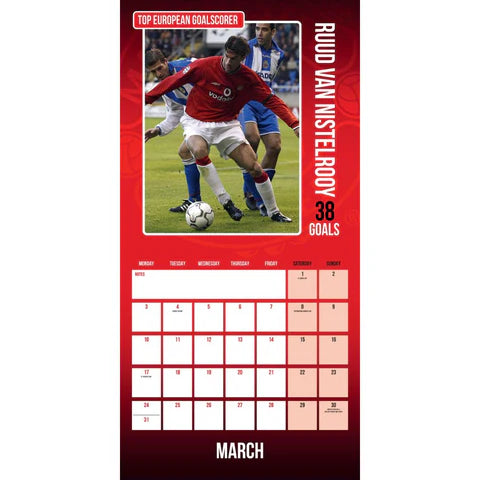 Manchester United FC Legends 2025 Square Calendar