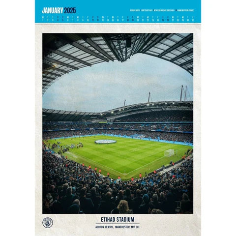 Manchester City FC 2025 A3 Deluxe Calendar