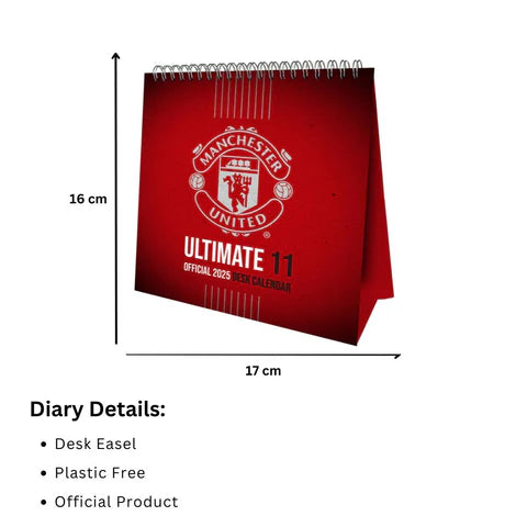 Manchester United FC 2025 Desk Easel Calendar