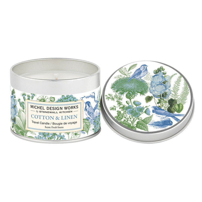 Travel Candle 5.5 Oz - Cotton & Linen