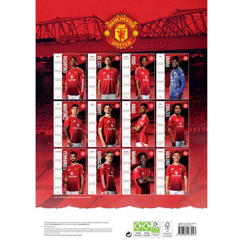 Manchester United FC 2025 A3 Wall Calendar