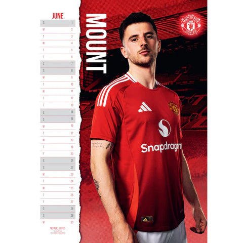 Manchester United FC 2025 A3 Wall Calendar