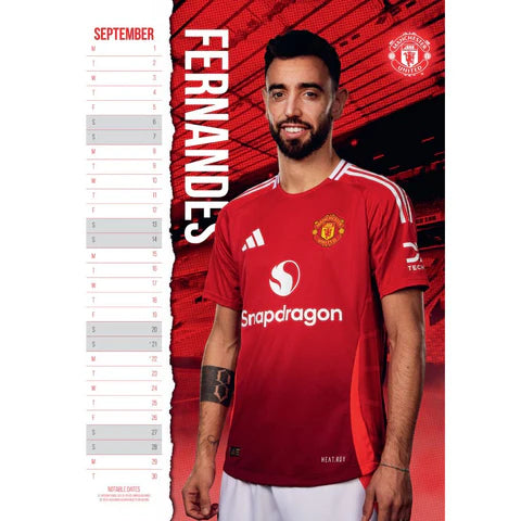 Manchester United FC 2025 A3 Wall Calendar