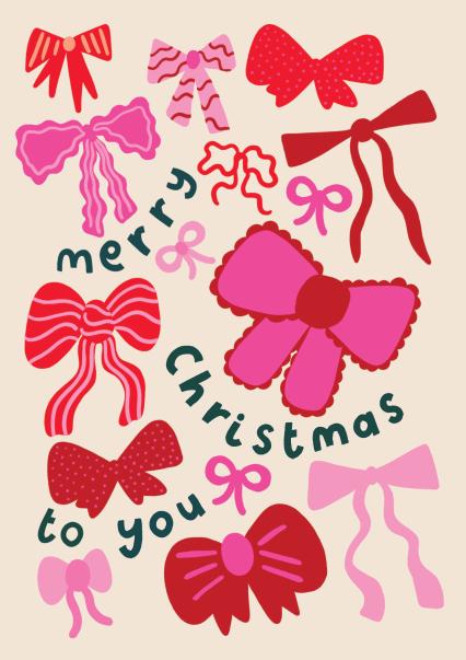 Merry Christmas To You Ribbons Card