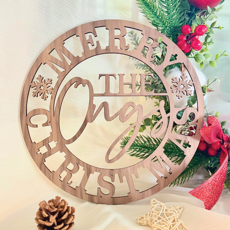 Customizable Merry & Bright Home Sign