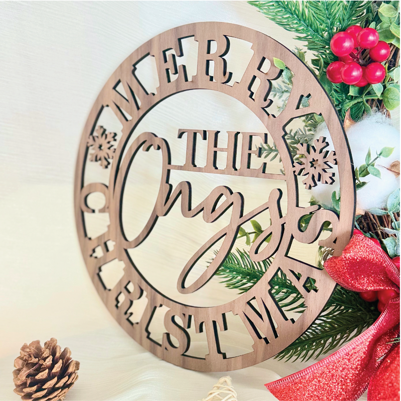 Customizable Merry & Bright Home Sign