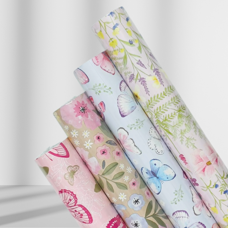 3 Metres Floral Giftwrap - Butterfly Flora