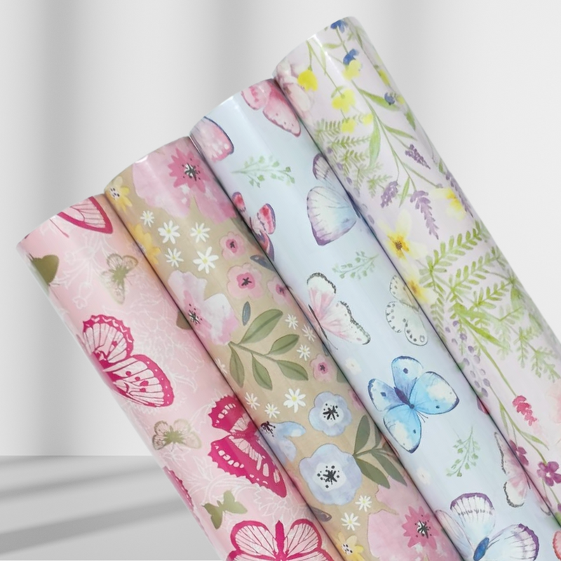 3 Metres Floral Giftwrap - Butterfly Flora