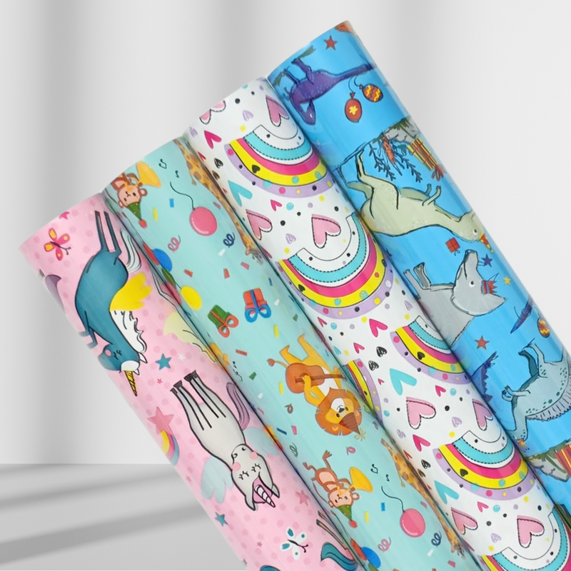 3 Metres Kids Giftwrap - Animal Kingdom