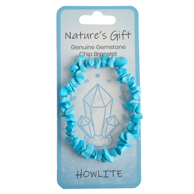 Nature's Gift Gemstone Chip Bracelet - Howlite