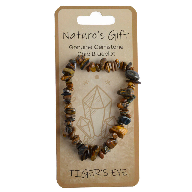 Nature's Gift Gemstone Chip Bracelet - Gold Tiger's Eye