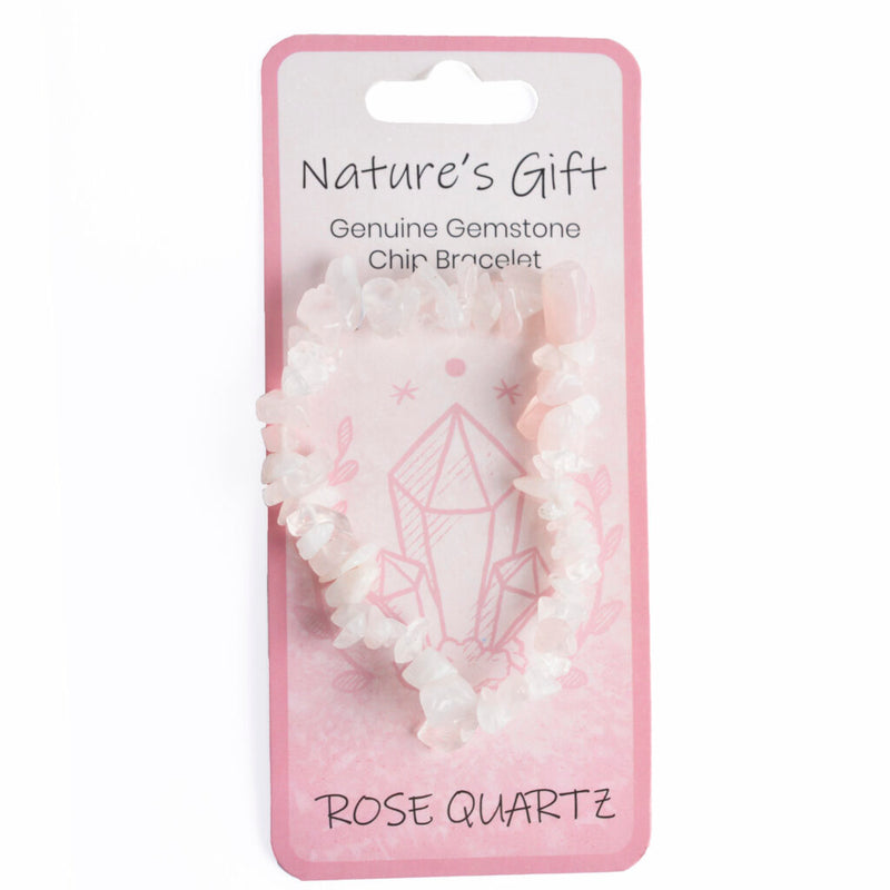 Nature's Gift Gemstone Chip Bracelet - Rose Quartz