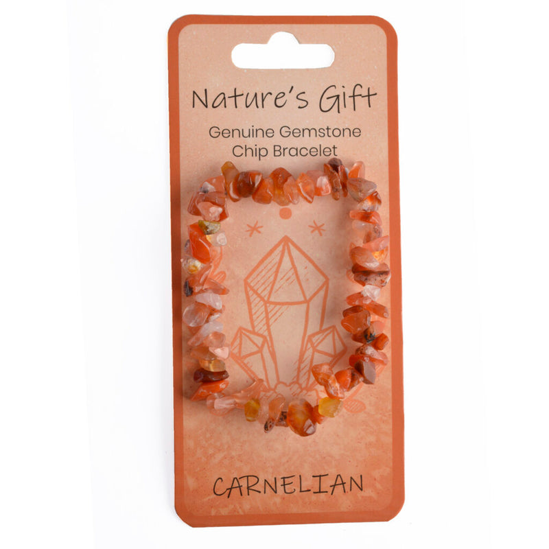 Nature's Gift Gemstone Chip Bracelet - Carnelian