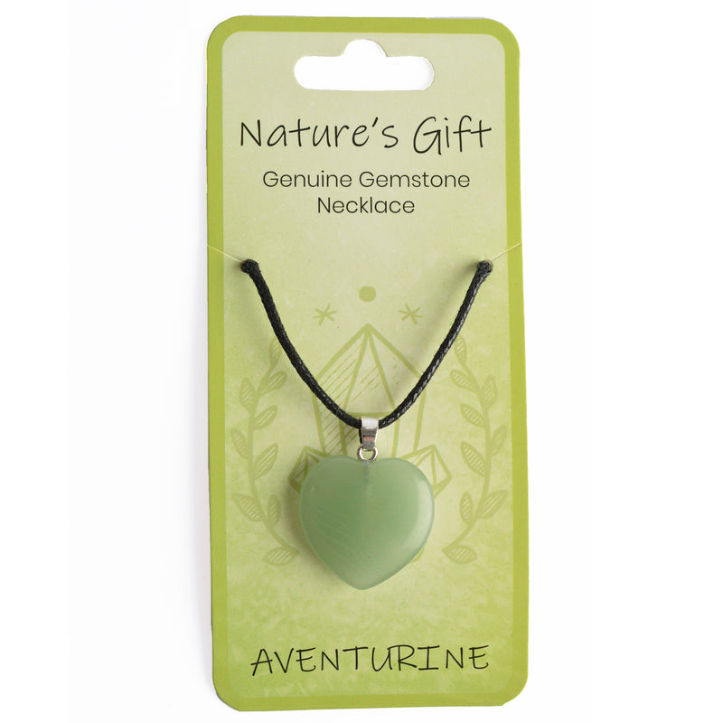 Nature's Gift Gemstone Heart Necklace  - Aventurine