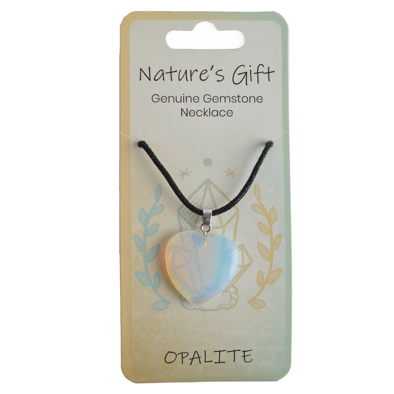 Nature's Gift Gemstone Heart Necklace  - Opalite