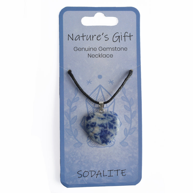 Nature's Gift Gemstone Heart Necklace  - Sodalite