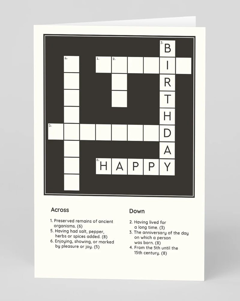 Happy Birthday Crossword Birthday Card