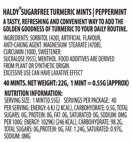 Sugarfree Turmeric Mints Peppermint (Single Pack)