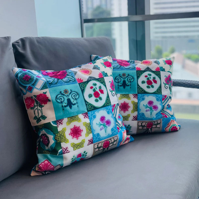 Peranakan Tiles Cushion Cover (Outdoor)