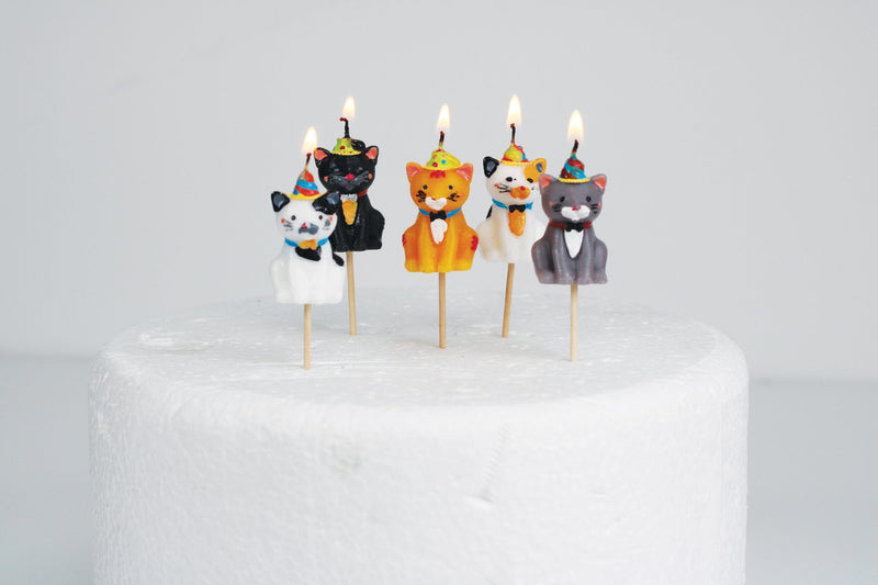 Cake Candles - Cats in Party Hats