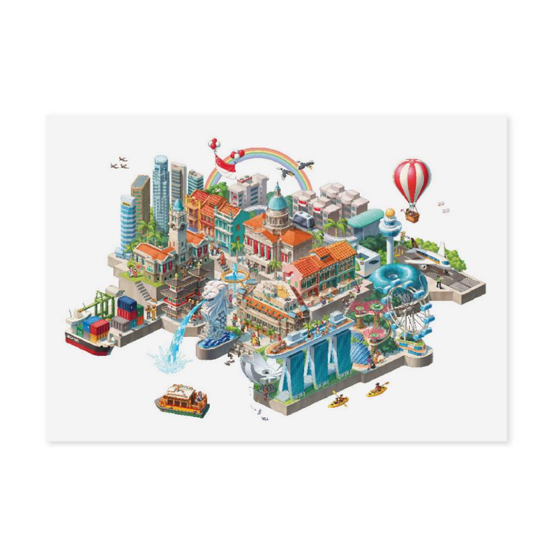 Singapore Series Postcard - Whimsy Over Singapore