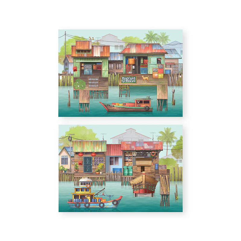 Popup Postcard - The Rhythm of Fishing Village