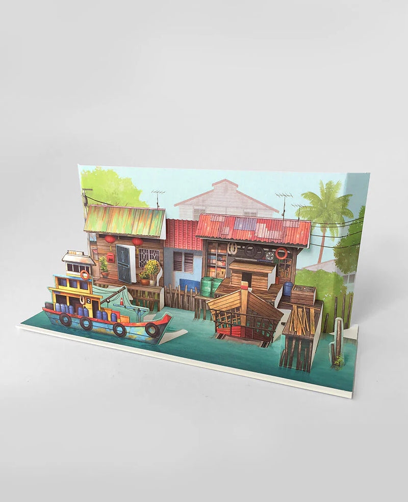 Popup Postcard - The Rhythm of Fishing Village