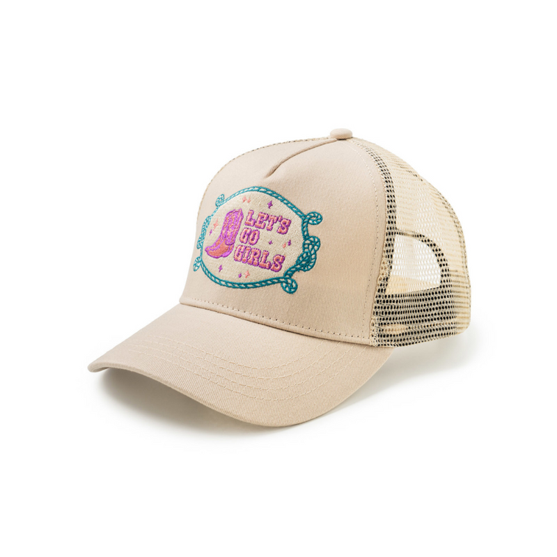 Trucker Hat -Let's Go Girls (Tan)