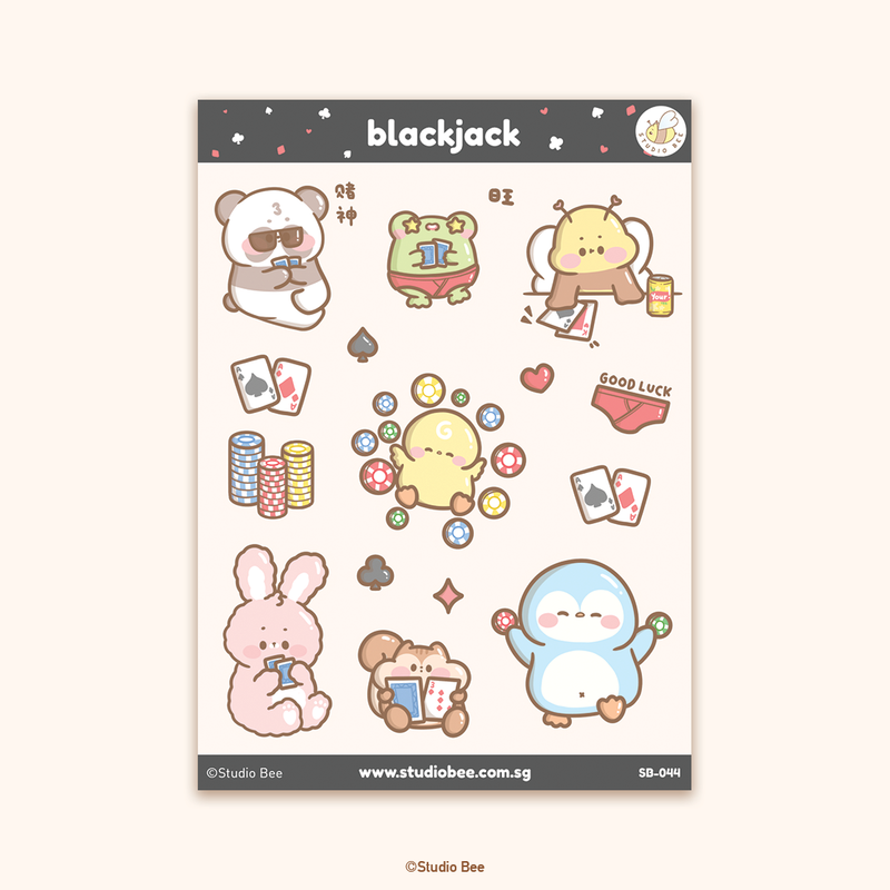 Blackjack Sticker Sheet