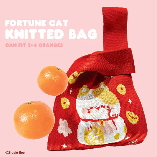 Fortune Cat Knitted Bag