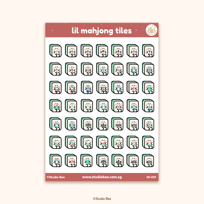 Lil Mahjong Tiles Sticker Sheet