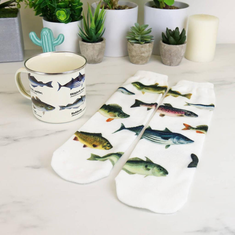 Mug & Socks Gift Set - Fish Enamel