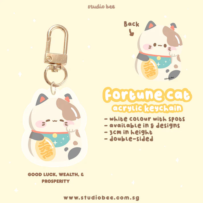 Fortune Cats Acrylic Keychain - Patches